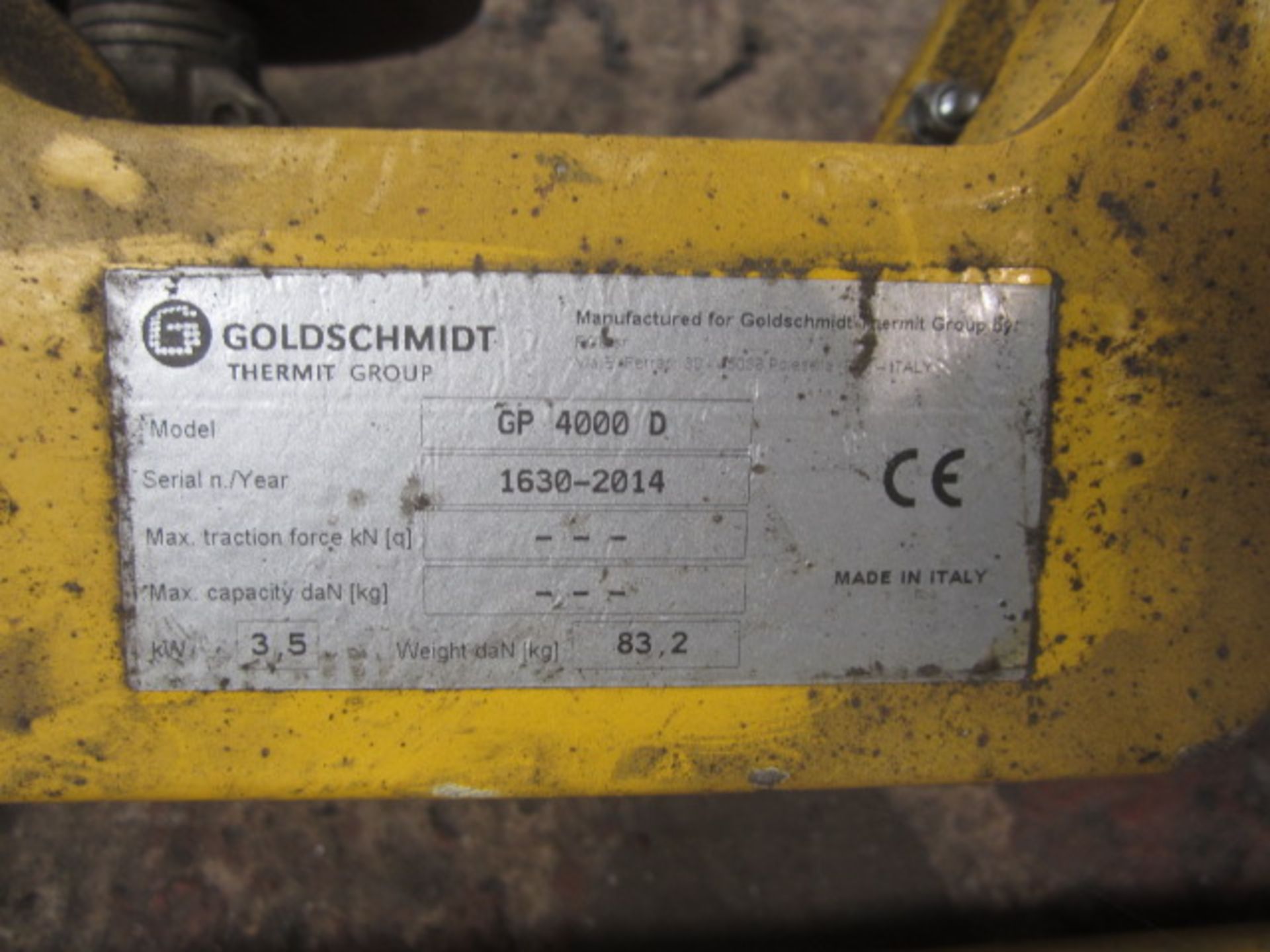 Goldschmidt Thermit Group profile rail grinder, model GP4000D, serial number 1630-2014 - Image 4 of 5