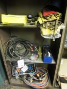 Contents of cupboard to include welding gloves and aprons, Esab Autrod 5356 welding wire,