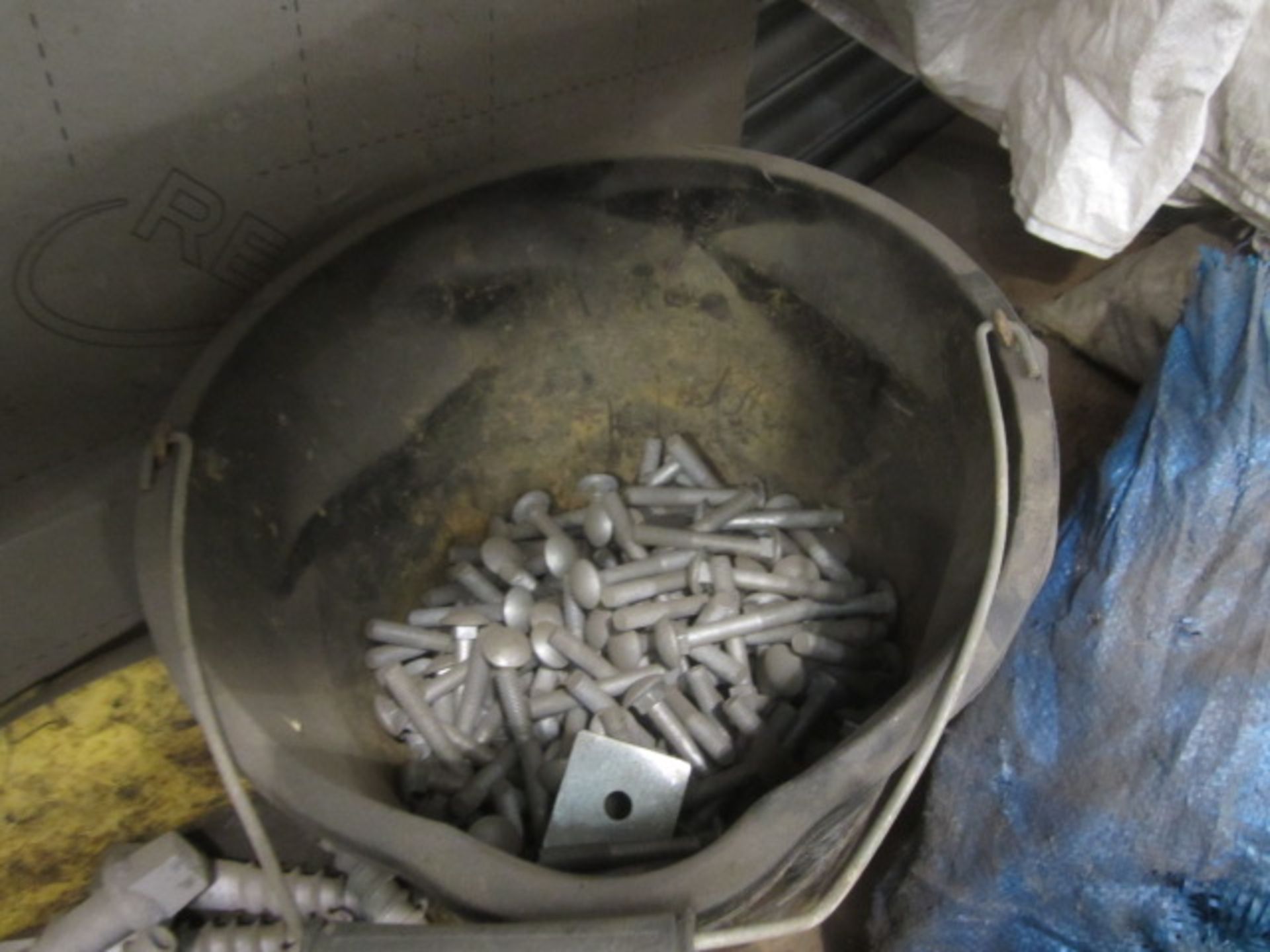 Contents of bay of racking including steel profiles, heavy duty bolts, metal clips etc., as lotted - - Image 8 of 19