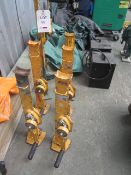 Six Mitari mechanical steel jacks SWL 1,500kg - 2 unknown working condition NB: This item has no