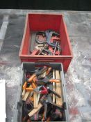 Quantity of assorted 'G' clamps and Roughneck spring clamps
