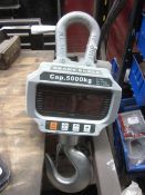 Unnamed digital crane scales, capacity 5,000kg with control NB: This item has no record of