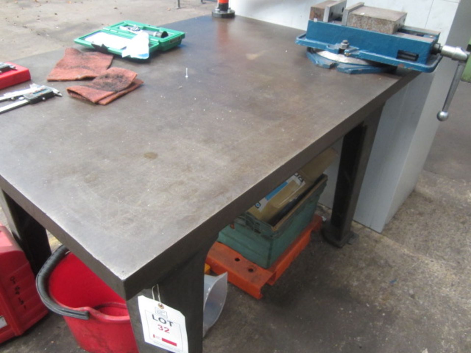 Metal marking out table, 36" x 48" - possible fixing holes to one corner - Image 2 of 3