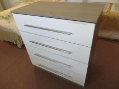4-drawer chest 1m x 900mm wide finished green grey abola and white gloss