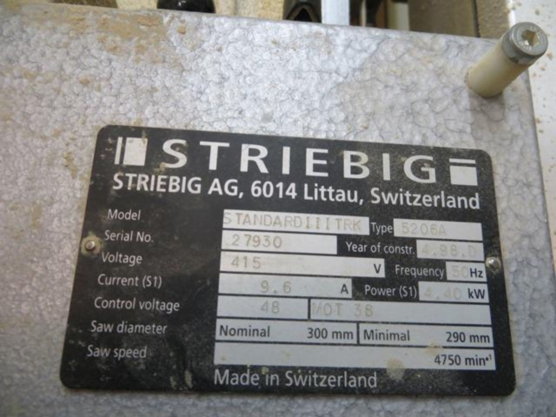 Striebig CH-6014 Littau standard III TRK type 38 3-phase 5m panel/wall saw (1998) - Image 6 of 7