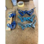 3 various corner clamps and one straight clamp