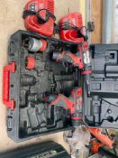 2 x Milwaukee M12 – BDDX cordless battery operated drills complete with four batteries and two charg