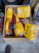 Large quantity of various yellow Road lights complete with three boxes of unused Panasonic batteries