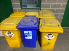 6 x 360 L spill kit wheelie bins and contents