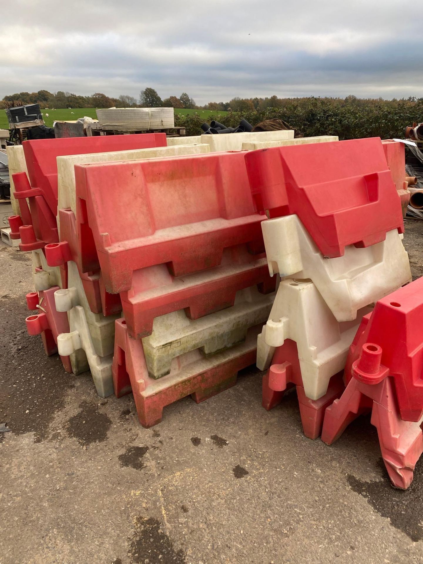 38 Red and white road barriers - Image 2 of 3