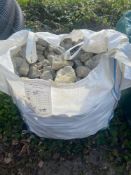 1 ton bag of granite cobbles and a 1 ton bag of 20 mm ballast