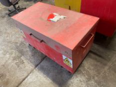 Site Safe – cosh lockable box complete with Fork Lift base,