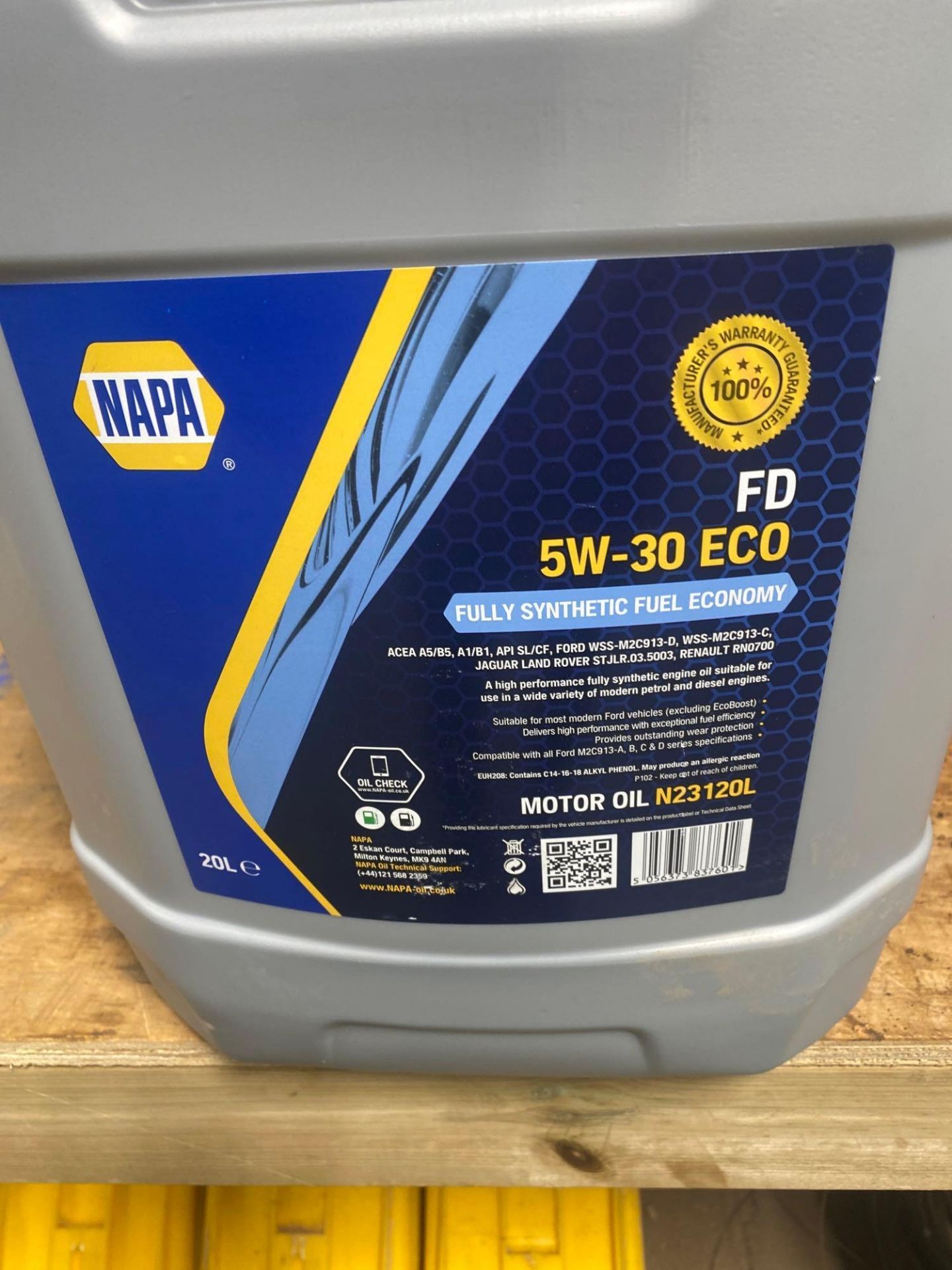 3 x 20L NAPA, 5W – 30 eco-fully synthetic fuel economy Motor oil