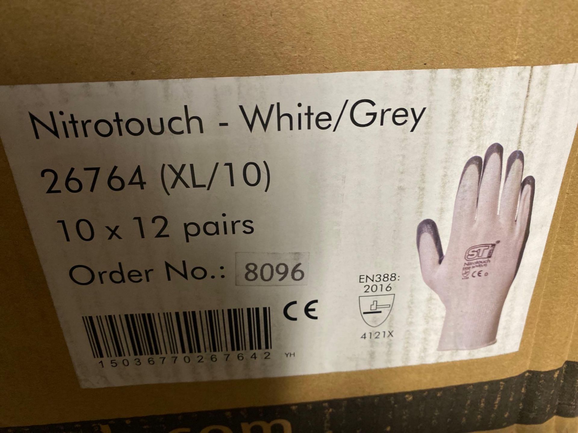 4 1/2 boxes 120 per box of super touch nitro touch white and grey gloves size XL - Image 2 of 3
