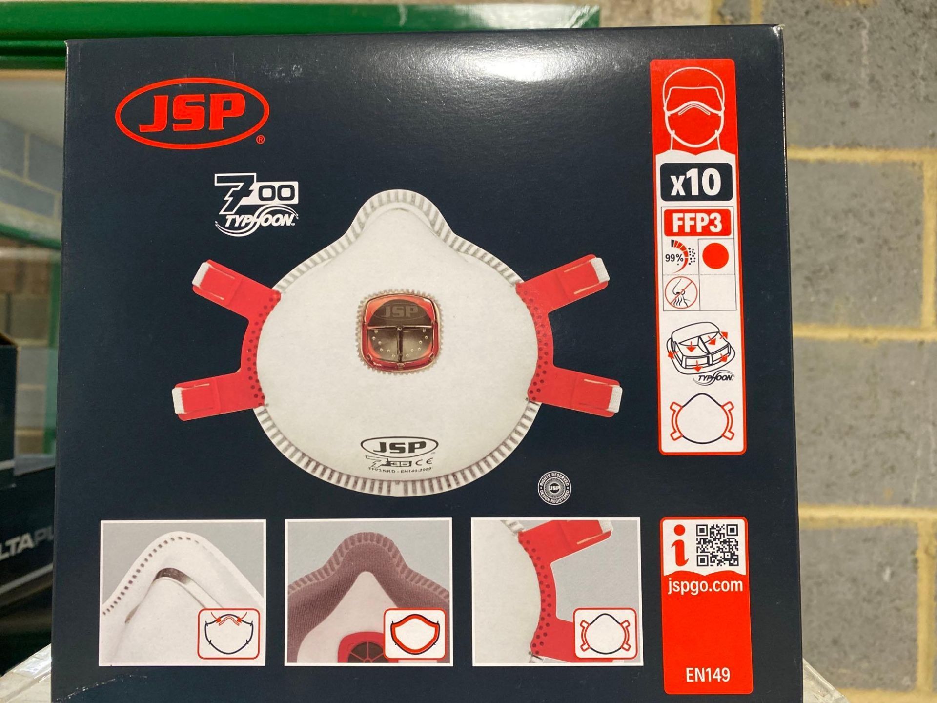 190 JSP disposable molded typhoon valve masks - Image 2 of 3