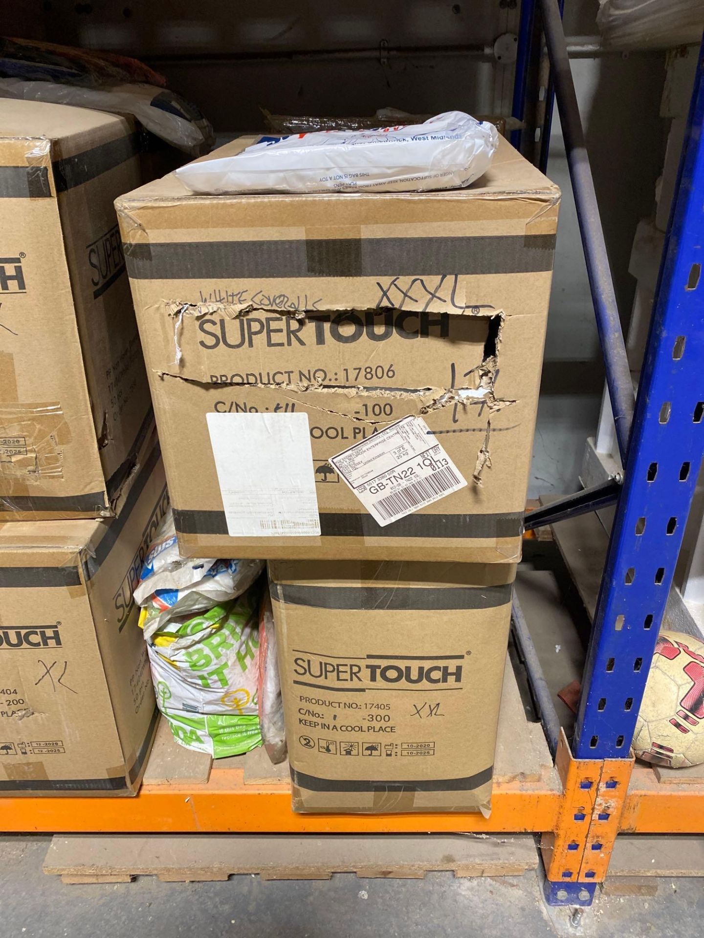 Approximately 30 boxes of unused super touch coveralls type 5–6, size is medium large and extra larg - Image 5 of 6