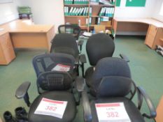 Six various swivel and tilt elbow chairs