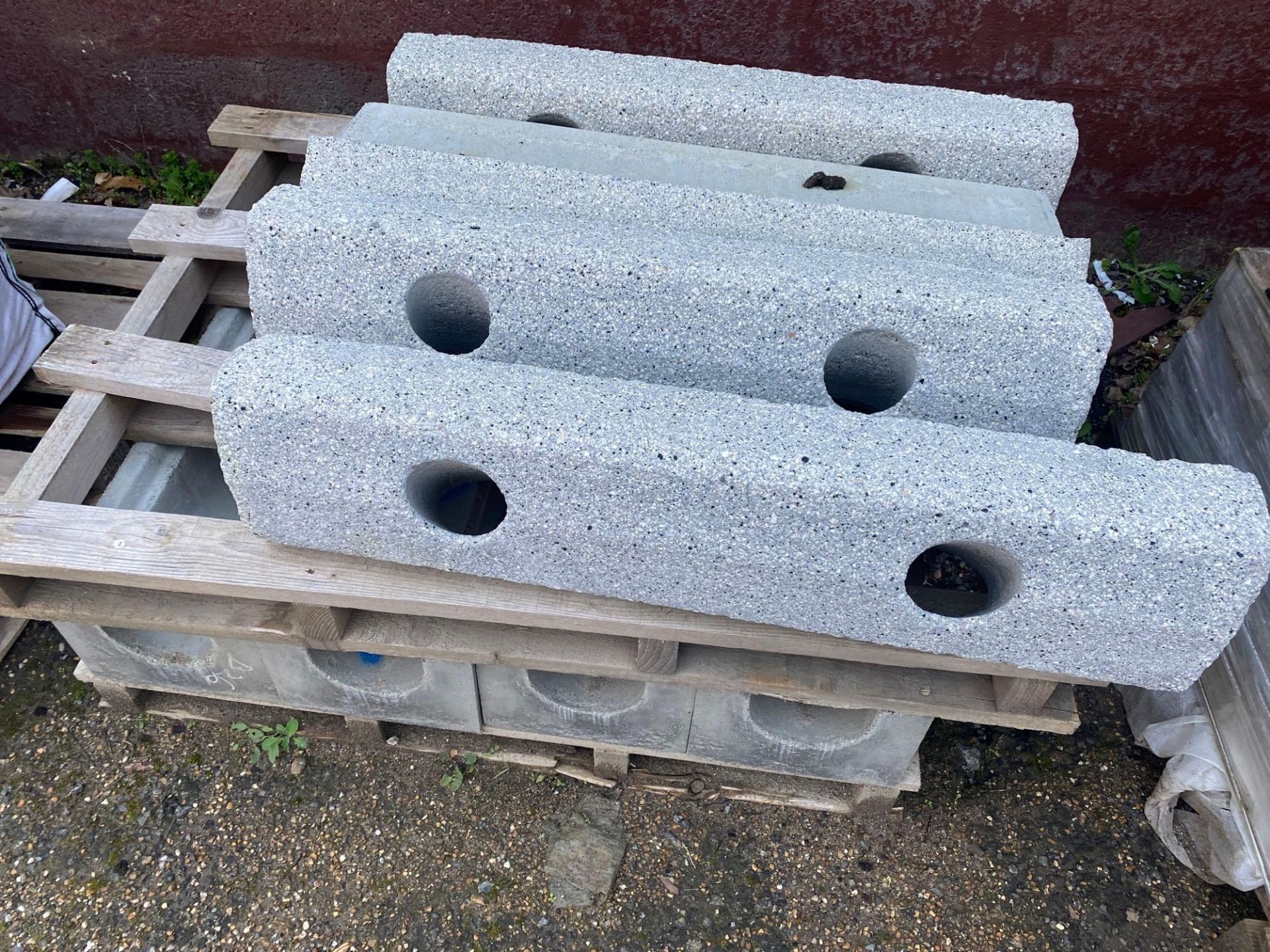 Approximately 25 pallets of various kerbstones, block paving, concrete slabs, concrete spacers, gran - Image 6 of 17
