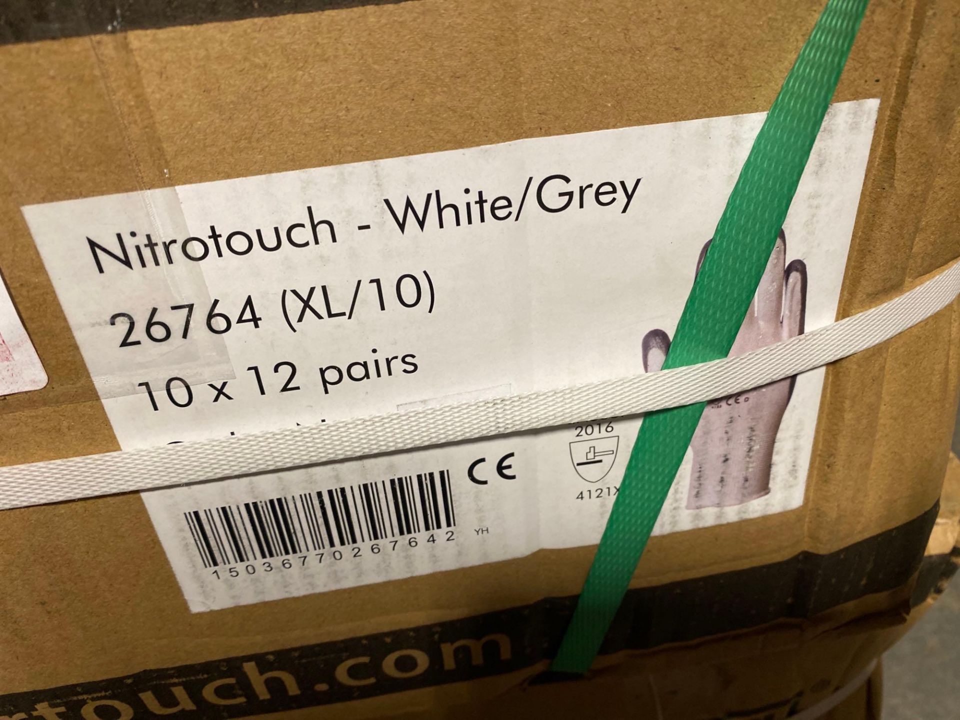 5 boxes of 120 per box of super touch nitro touch white and grey gloves, size XL - Image 2 of 3