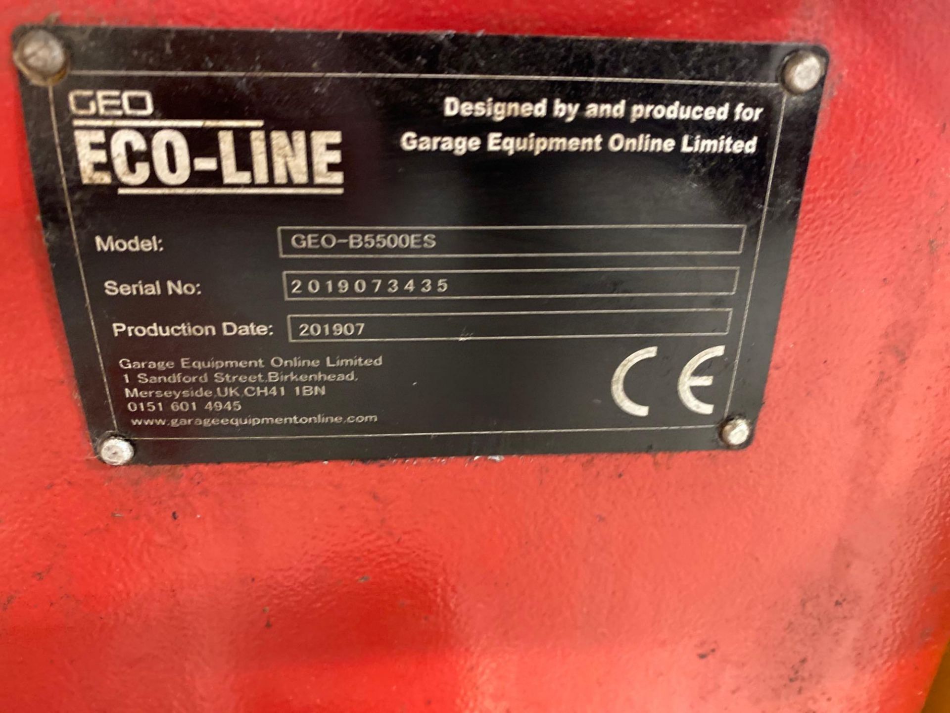 GEO-LINE 2 post vehicle lift, model GEO – B5500ES, date of manufacturer 07/2019 - Image 3 of 4