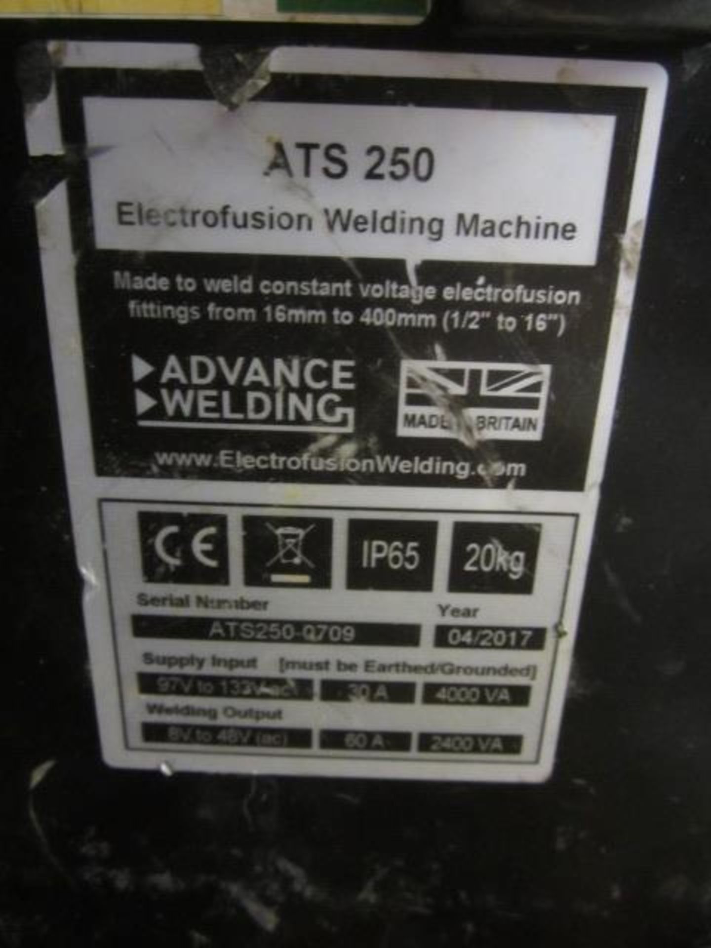 Geothermal ATS electrofusion welding machine, serial number: ATS250-0709 (2017) ** Located: - Image 3 of 3