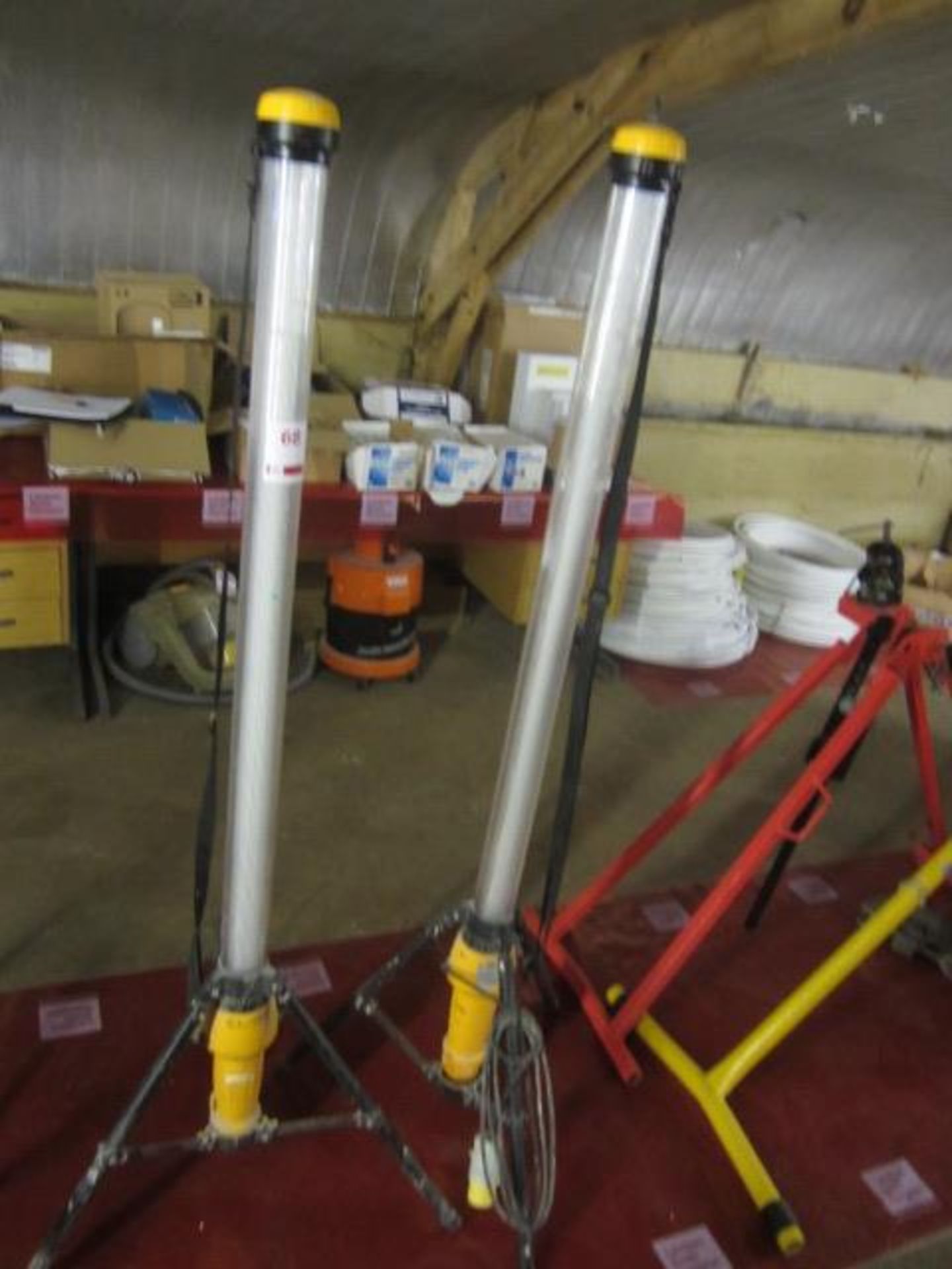 Two Defender tripod strip site lights, 110v ** Located: Stoneford Farm, Steamalong Road, Isle - Image 2 of 2
