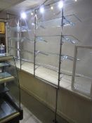 Two Stainless steel frame sloping glass window 4 shelf displays, approx. height 1060mm **Located: