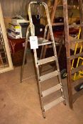 Aluminium 5 tread ladder ** Located: Stoneford Farm, Steamalong Road, Isle Abbotts, Nr Taunton TA3