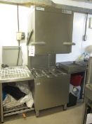 Winterhalter GS515 stainless steel commercial top loader dishwasher, 730mm x 730mm x 2m in up