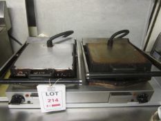 Table top Stainless steel twin electric griddle, 600mm x 400mm **Located: Puddy Mark Café, High