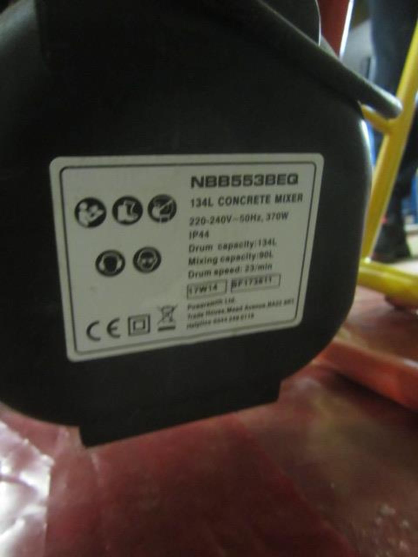 Unbadged cement mixer, no: NBB553BEQ134Lrwith stand, 240v ** Located: Stoneford Farm, Steamalong - Image 4 of 4