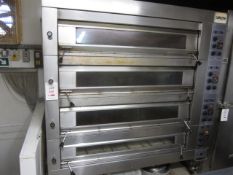 Dahlen stainless steel commercial 4 deck oven, 56" deck width, approx. overall size: 1950mm x 2010mm