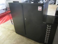 Metal 2 door storage cupboard, Black, 1 x metal multi drawer storage unit ** Located: Stoneford