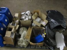 Pallet of assorted plumbing and electrical sundries, as lotted ** Located: Stoneford Farm,