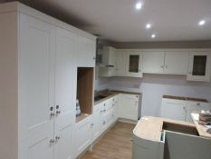 Mackintosh Trend painted 'L'shape showroom display kitchen comprising of: - AEG Stainless Steel