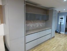 Mackintosh Gloss showroom display kitchen comprising of: - 1 x 800mm sink base unit with 2