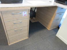 Two wood effect 3 drawer pedestal units