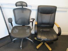 Five assorted chairs