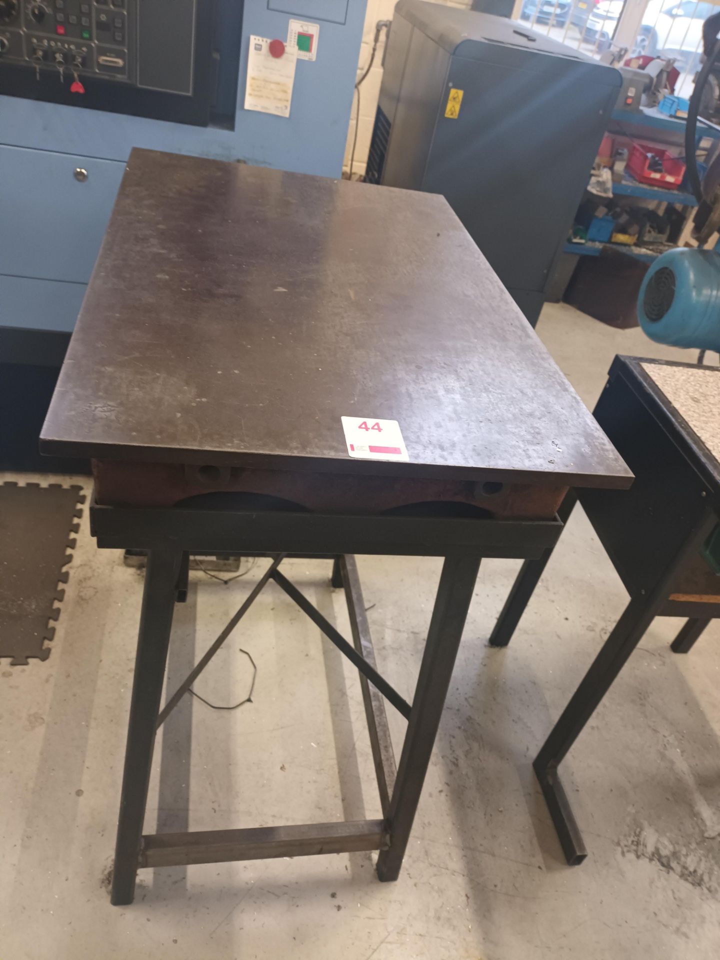 Tall steel welded workbench