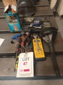 Quantity of various hand tools, HD160 True RMS and 4 Tonne bottle jack