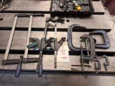 Nine various clamps