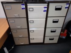 4 x Various 4 drawer office filing cabinets, to first floor office