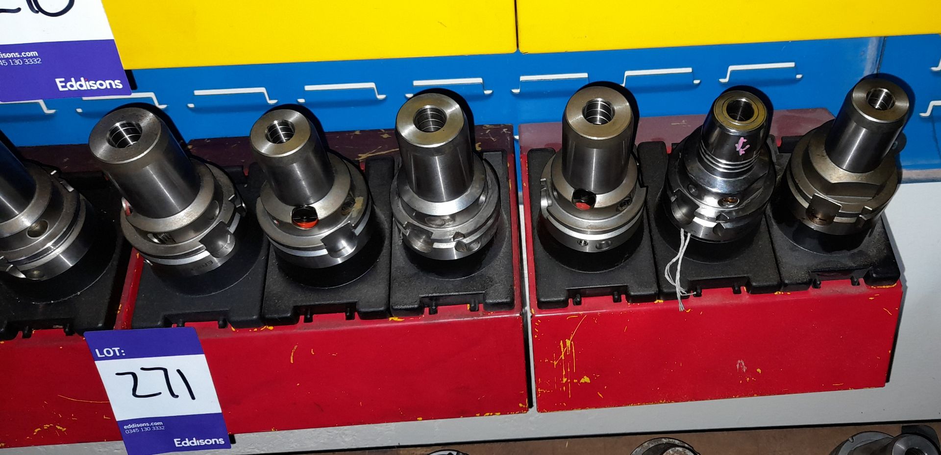 12 x Various HSK extension CNC tool holders, to yellow holder (rack not included) - Image 2 of 3