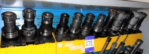 12 x Various HSK extension CNC tool holders, to yellow holder (rack not included)