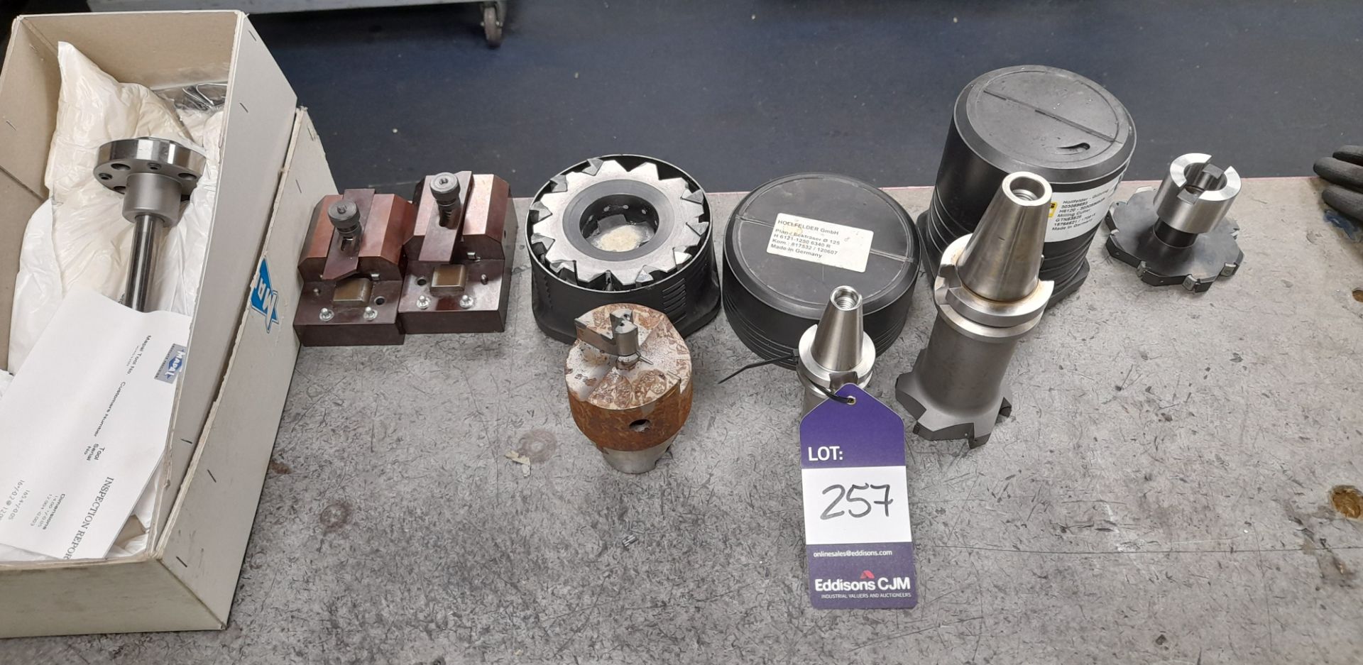 Assortment of tooling, to include milling cutters, tool holders