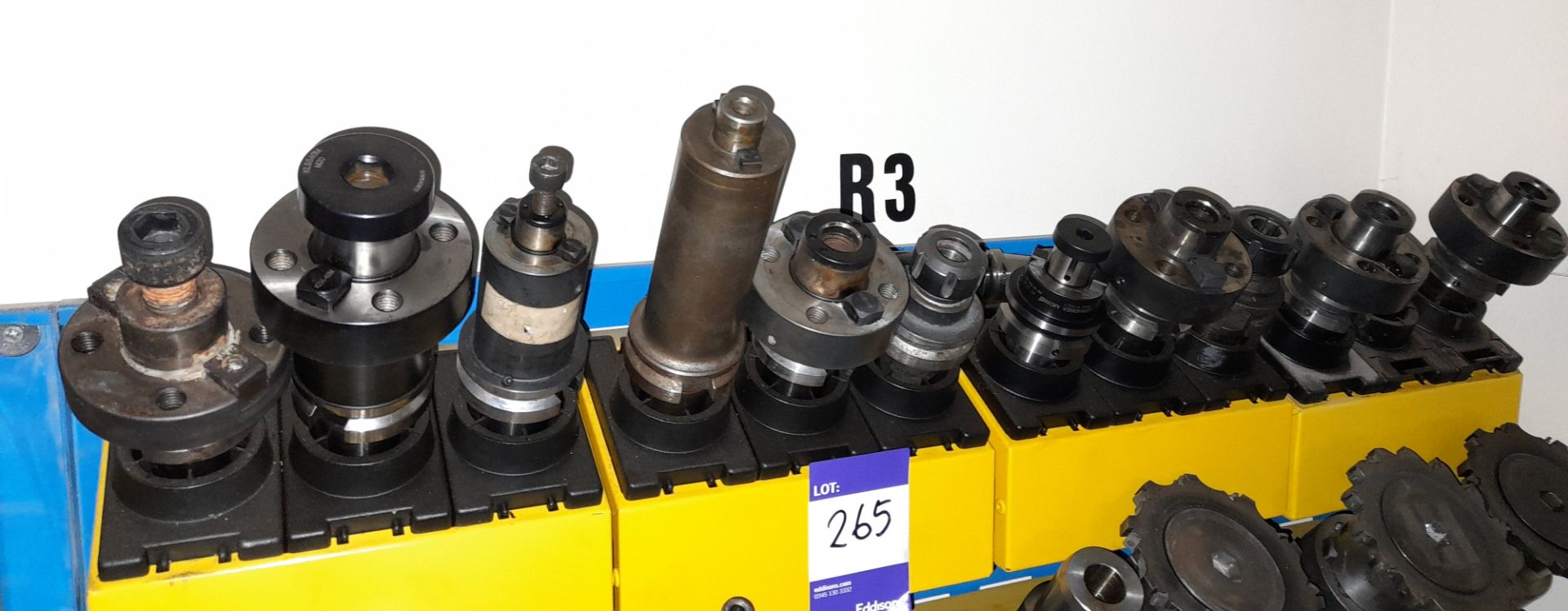 12 x Various BT40 extension CNC tool holders, to yellow holder (rack not included)