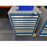 Multi-drawer tool cabinet and contents, to include clamping bolts, o-rings, cutters etc