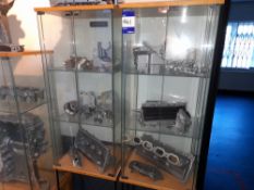 3 x Glazed display cabinets (Contents not included)