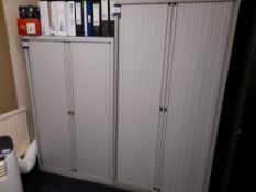 2 x Various tambour fronted office cabinets