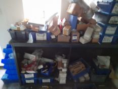 Contents to storage unit, to include CNC machine toolholders, component parts, gaskets, valves, fans